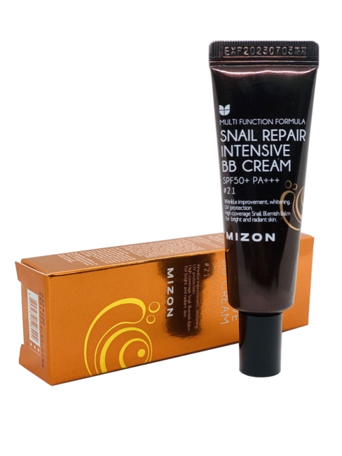 MIZON ББ-крем с экстрактом муцина улитки Snail Repair Intensive BB Cream SPF50+ РА+++ #21, 20 мл
