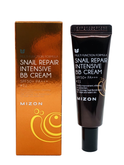 MIZON ББ-крем с экстрактом муцина улитки Snail Repair Intensive BB Cream SPF50+ РА+++ #21, 20 мл