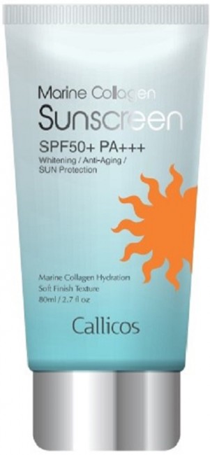 Callicos Marine Collagen Sun screen Крем с морским коллагеном с солнцезащитным фактором SPF50+ PA+++, 80 мл