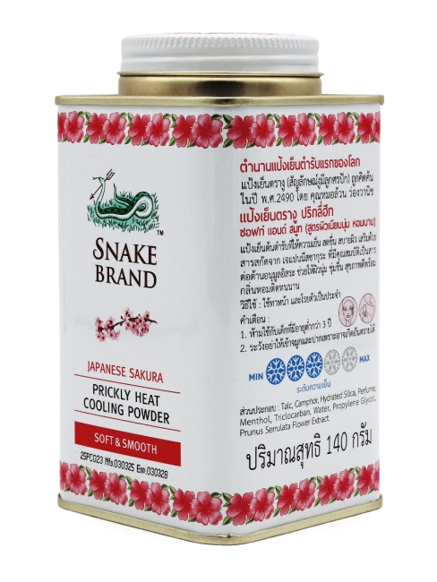 Snake Brand Тальк для тела охлаждающий Японская сакура Japanese Sakura Prickly Heat Cooling Powder, 140 г