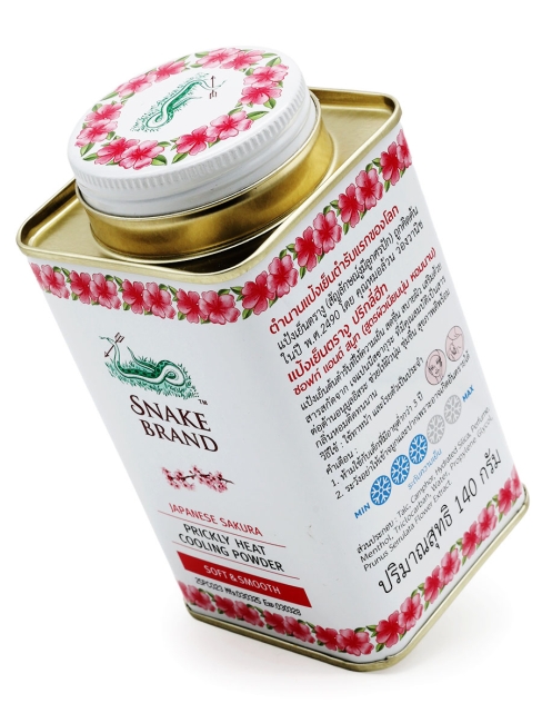 Snake Brand Тальк для тела охлаждающий Японская сакура Japanese Sakura Prickly Heat Cooling Powder, 140 г