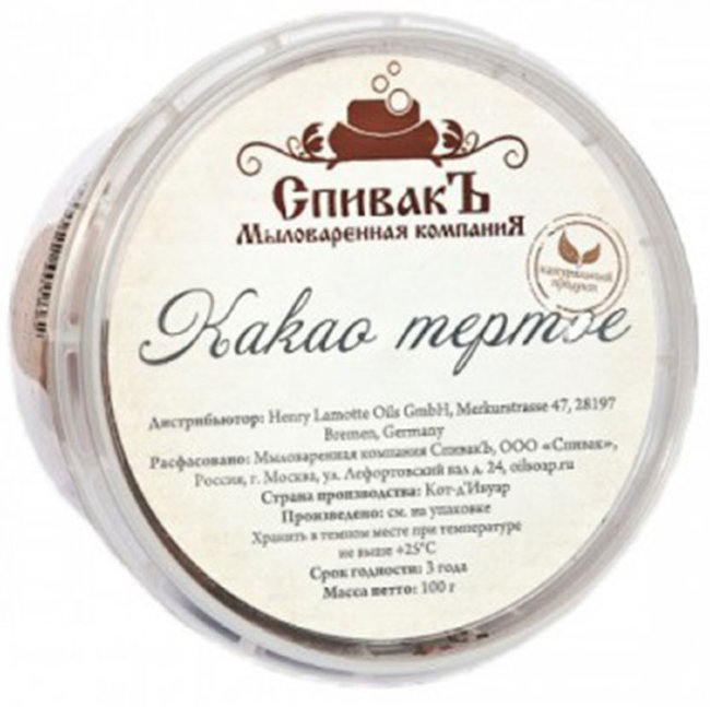 СпивакЪ Масло твердое Какао тертое, 100 г