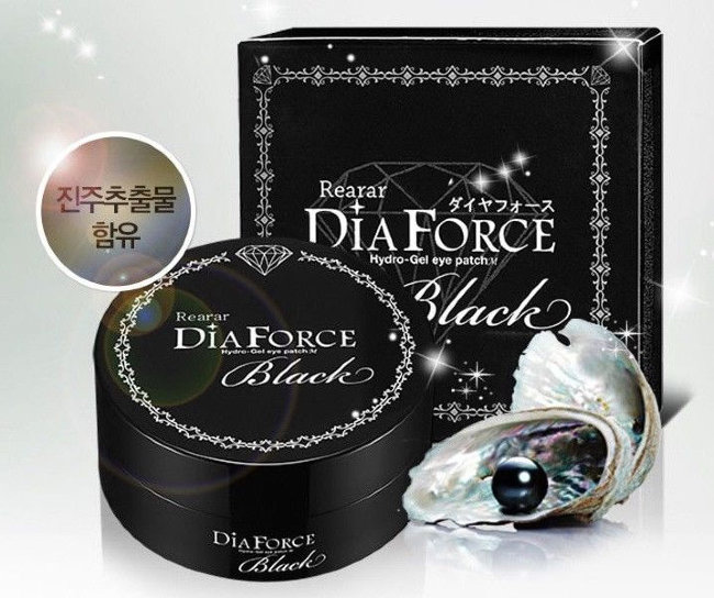 Rearar Dia Force Gold Black Pearl Hydro-Gel Eye Patch Mini Патчи под глаза с экстрактом черного жемчуга и золотыми частицами, 60 шт
