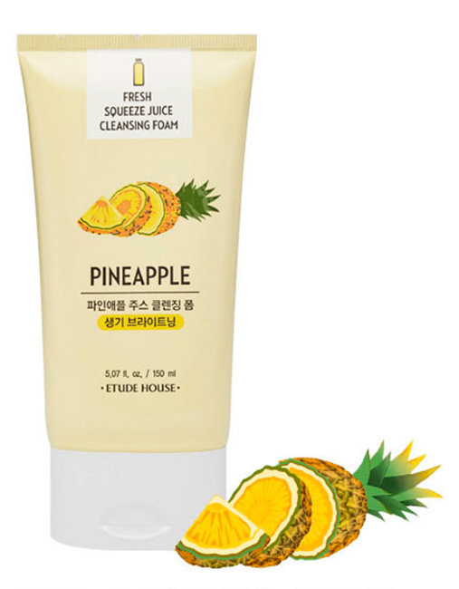 ETUDE HOUSE Fresh Squeeze Juice Cleansing Foam Pineapple Очищающая пенка с соком ананаса, 150 мл