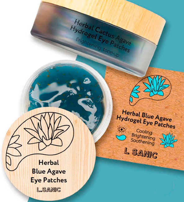 L'Sanic Herbal Blue Agave Hydrogel Eye Patches Гидрогелевые патчи с экстрактом голубой агавы, 1,4 г х 60 шт
