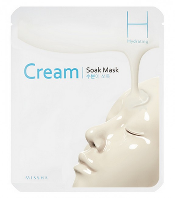 MISSHA Cream Soak Mask Hydrating Увлажняющая тканевая маска для лица, 25 г