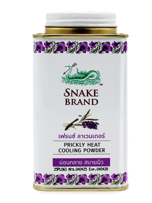 Snake Brand Тальк для тела охлаждающий Лаванда Lavender Prickly Heat Cooling Powder, 140 г