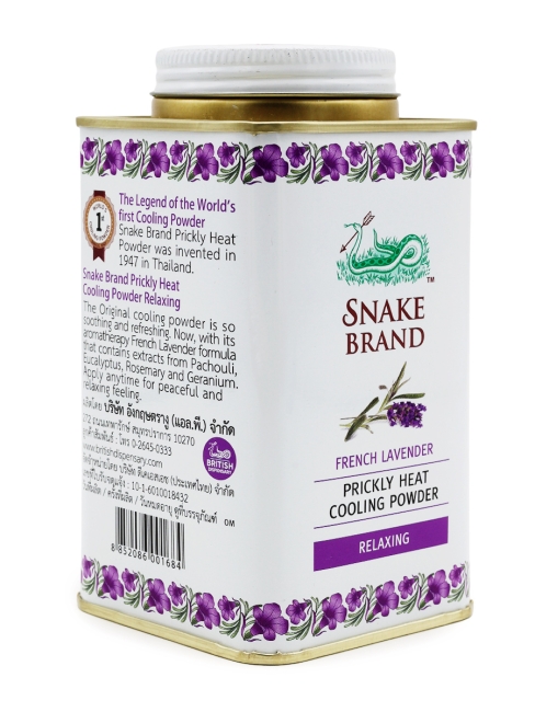 Snake Brand Тальк для тела охлаждающий Лаванда Lavender Prickly Heat Cooling Powder, 140 г