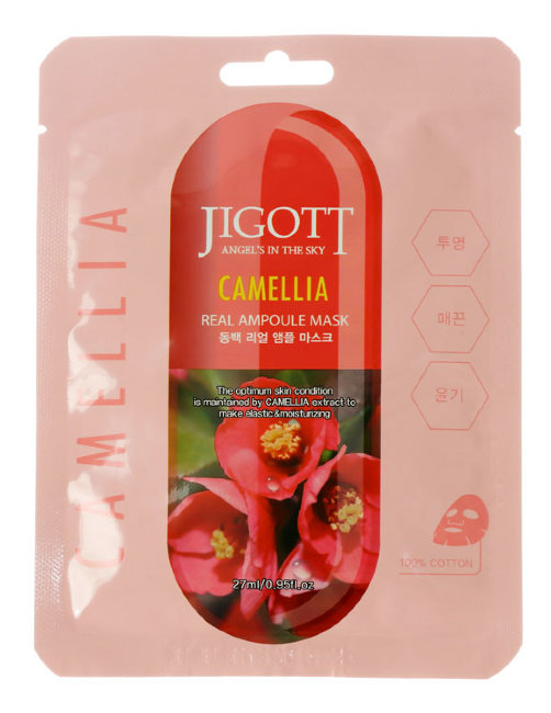 Jigott Camellia Real Ampoule Mask Ампульная маска экстрактом Камелии, 27 мл Jigott Camellia Real Ampoule Mask Ампульная маска экстрактом Камелии, 27 мл