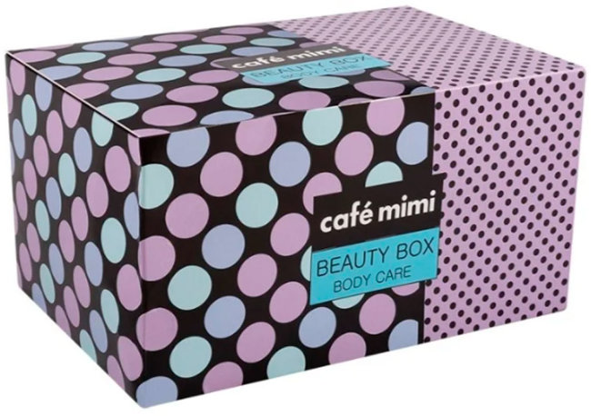 Кафе красоты Le Cafe Mimi Подарочный набор для ухода за телом "Beauty Box", 150 мл + 100 г + 100 г + мочалка