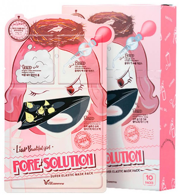 Elizavecca Pore Solution Super Elastic Mask Pack Трехступенчатая маска для проблемной кожи, 25 мл+2 мл+2 мл