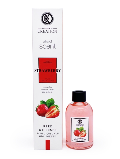 Kreasyon Аромадиффузор с палочками Клубника Reed Diffuser Strawberry, 115 мл Kreasyon Аромадиффузор с палочками Клубника Reed Diffuser Strawberry, 115 мл