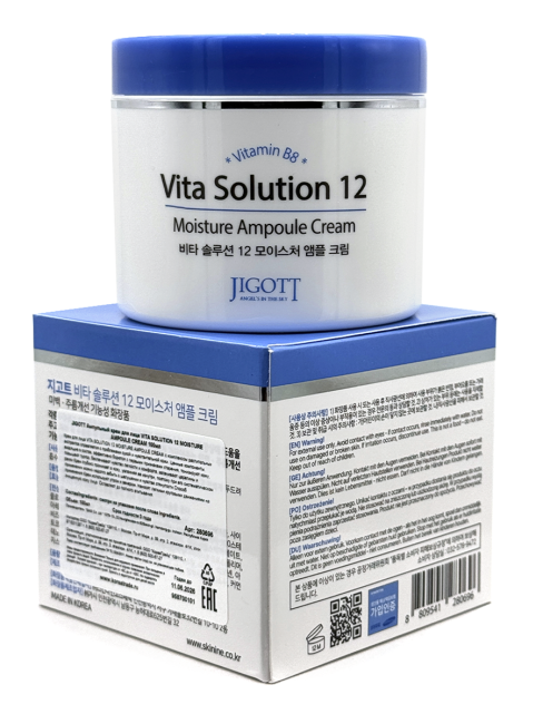 Jigott Крем для лица ампульный с витамином B8 Vita Solution 12 Moisture Ampoule Cream, 100 мл