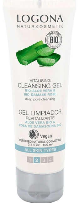 Logona Витализирующий гель для умывания c био-алоэ и дамасской розой, 100 мл
