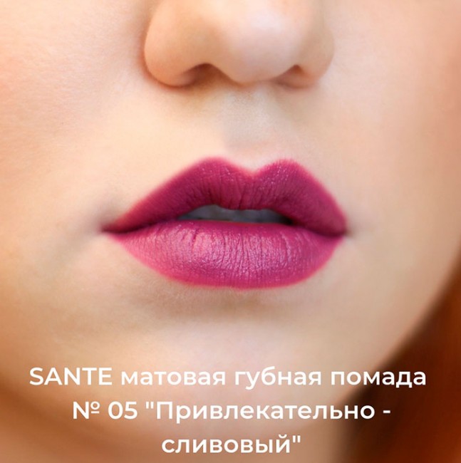 Sante Naturkosmetik Помада для губ матовая Привлекательно - сливовый, 4,5 г Sante Naturkosmetik Помада для губ матовая Привлекательно - сливовый, 4,5 г