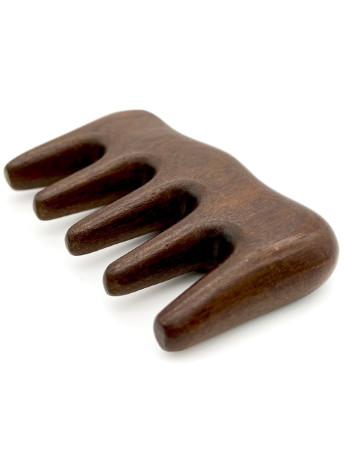 Гребень гуаша для массажа головы и тела Антистресс из полированного сандалового дерева Венера, 9,5 х 5,5 см