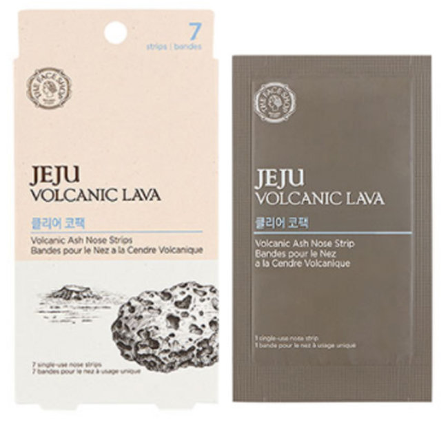 THE FACE SHOP Jeju Volcanic Lava Pore Clear Nose Strip Очищающие патчи для носа, 7 шт