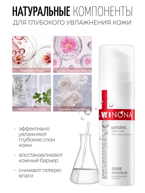 Winona Экстра увлажняющая эмульсия для лица Extra Moisturizing Emulsion, 50 г