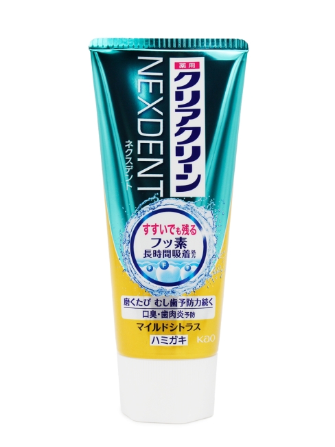 KAO Зубная паста от кариеса с микрогранулами цитрус и нежная мята Clear Clean Nexdent Mild Citrus, 120 г