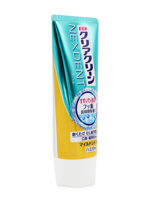 KAO Зубная паста от кариеса с микрогранулами цитрус и нежная мята Clear Clean Nexdent Mild Citrus, 120 г