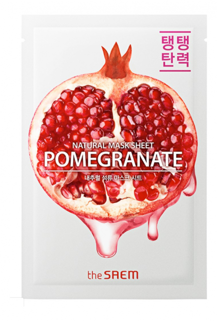 The Saem Маска на тканевой основе для лица с экстрактом граната Natural Pomegranate Mask Sheet, 21 мл The Saem Маска на тканевой основе для лица с экстрактом граната Natural Pomegranate Mask Sheet, 21 мл