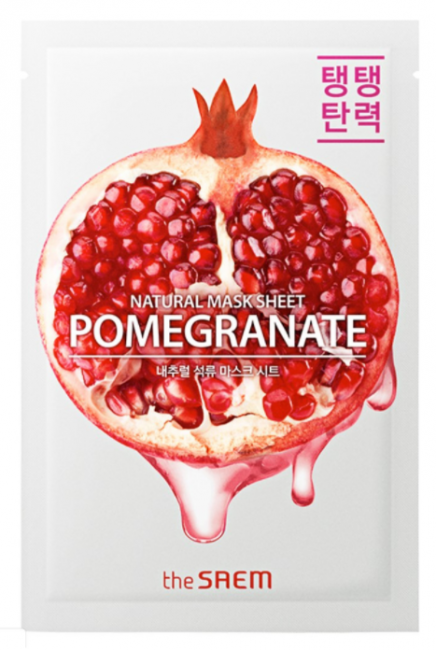 The Saem Маска на тканевой основе для лица с экстрактом граната Natural Pomegranate Mask Sheet, 21 мл The Saem Маска на тканевой основе для лица с экстрактом граната Natural Pomegranate Mask Sheet, 21 мл