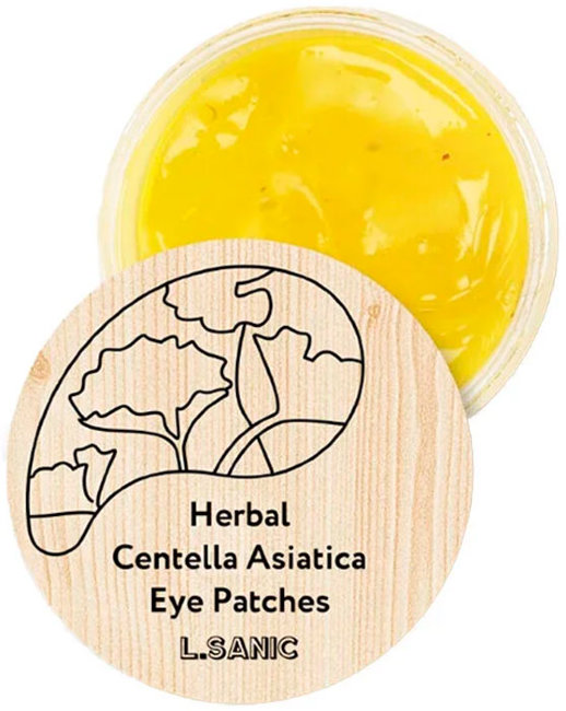L'Sanic Herbal Centella Asiatica Hydrogel Eye Patches Гидрогелевые патчи с экстрактом центеллы, 1,4 г х 60 шт