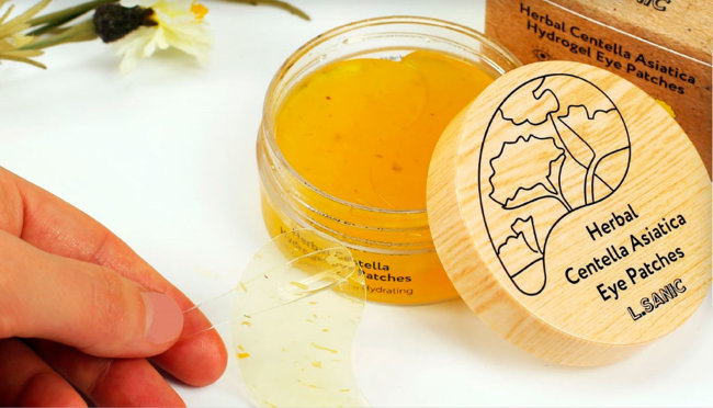 L'Sanic Herbal Centella Asiatica Hydrogel Eye Patches Гидрогелевые патчи с экстрактом центеллы, 1,4 г х 60 шт