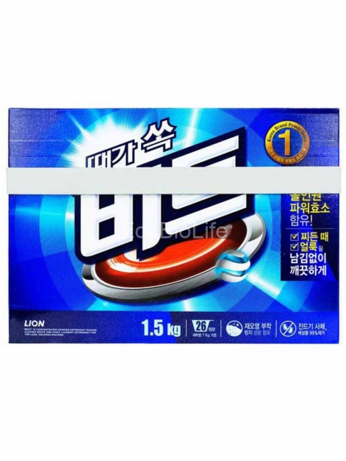 LION Стиральный порошок - концентрат с отбеливателем Beat (carton), 1,5 кг LION Стиральный порошок - концентрат с отбеливателем Beat (carton), 1,5 кг