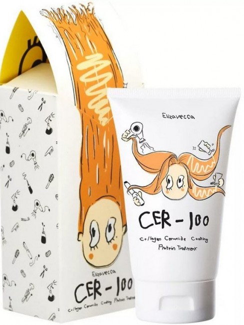 Elizavecca Cer-100 Collagen Ceramide Coating Protein Treatment Коллагеновая маска для волос, 100 мл Elizavecca Cer-100 Collagen Ceramide Coating Protein Treatment Коллагеновая маска для волос, 100 мл