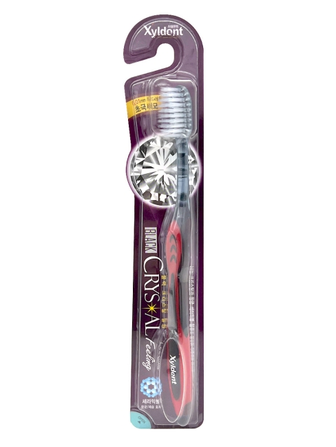 Mukunghwa Зубная щётка со сверхтонкой щетиной разной длины с анионами, мягкая Красная Xyldent Black Crystal Red, 1 шт Mukunghwa Зубная щётка со сверхтонкой щетиной разной длины с анионами, мягкая Красная Xyldent Black Crystal Red, 1 шт
