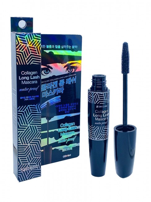 3W Clinic Тушь для ресниц водостойкая с коллагеном Collagen Long Lash Mascara, 12 мл