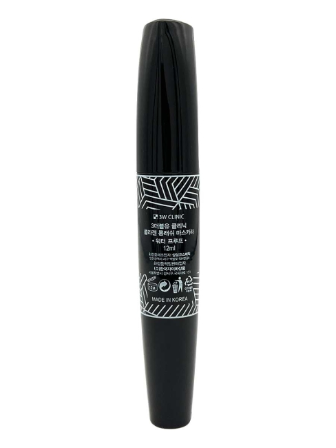 3W Clinic Тушь для ресниц водостойкая с коллагеном Collagen Long Lash Mascara, 12 мл