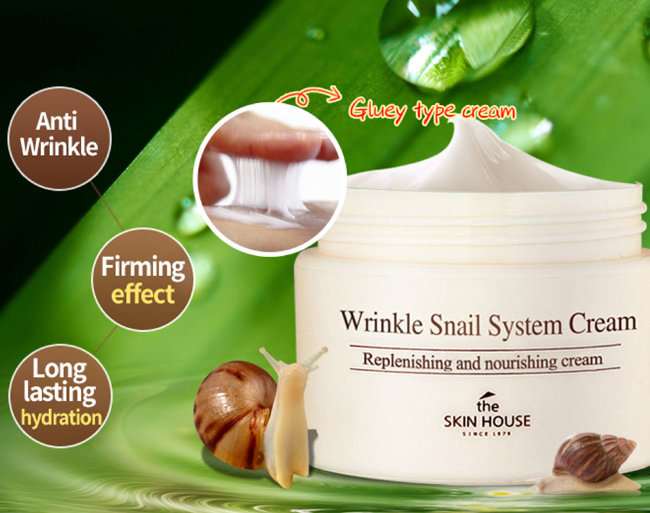 The Skin House Wrinkle Snail System Cream Улиточный крем анти-возрастной, 50 мл