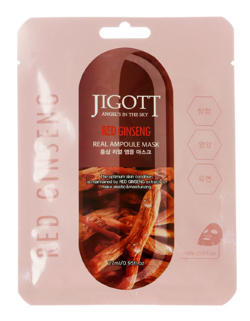 Jigott Red Ginseng Real Ampoule Mask Ампульная маска c экстрактом Красного Женьшеня, 27 мл Jigott Red Ginseng Real Ampoule Mask Ампульная маска c экстрактом Красного Женьшеня, 27 мл