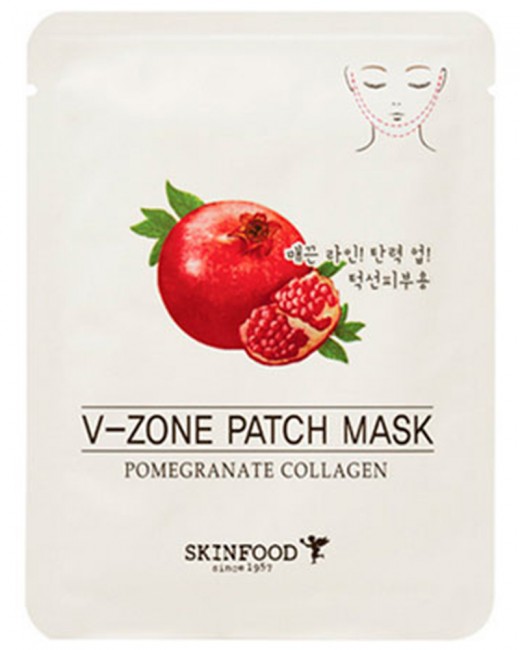 SKINFOOD Pomegranate Collagen V-Zone Patch Mask Маска для зоны подбородка с экстрактом граната, 15 г