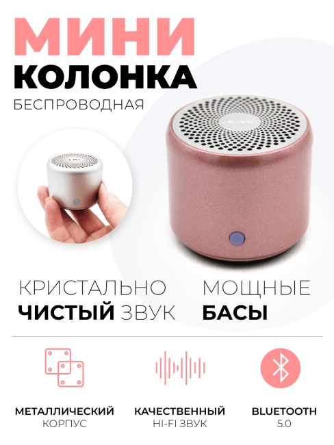 EWA Lipusen Портативная Bluetooth колонка розовая A106 Pro Pink, 3 Вт