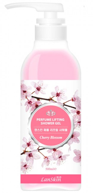Lanskin Perfume Lifting shower gel Cherry Blossom Парфюмированный лифтинг-гель для душа (цветы сакуры), 500 мл