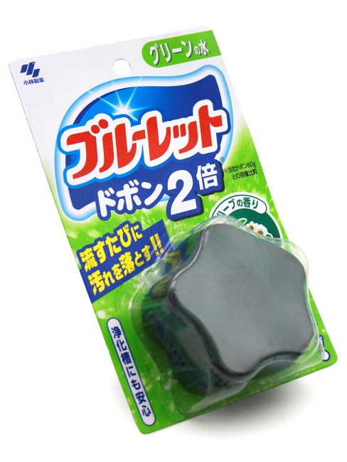 Kobayashi Таблетка для бачка унитаза с эффектом окрашивания воды (двойная) Травы Bluelet Dobon W, 120 г