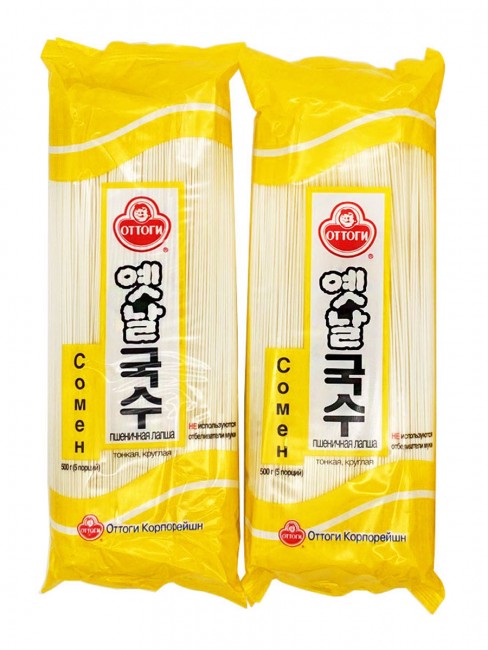 Ottogi Лапша Сомен тонкая пшеничная Оттоги, 2 шт*500 г
