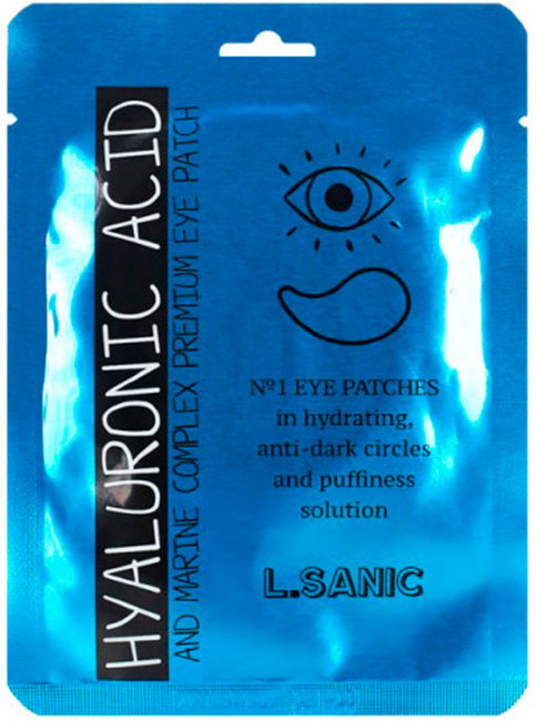 L'Sanic Hyaluronic Acid And Marine Complex Premium Eye Patch Гидрогелевые патчи для области вокруг глаз с гиалуроновой кислотой и экстрактом водорослей, 1,4 г х 2 шт