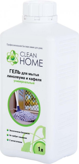 Clean Home Гель для мытья линолеума и кафеля, 1 л Clean Home Гель для мытья линолеума и кафеля, 1 л