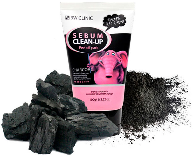 3W Clinic Sebum Clean-Up Peel Off Pack Маска-пленка с древесным углем, 100 мл 3W Clinic Sebum Clean-Up Peel Off Pack Маска-пленка с древесным углем, 100 мл