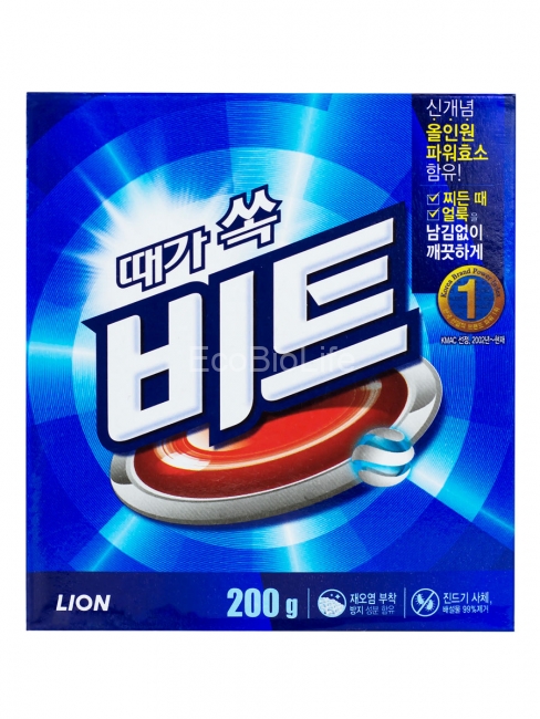 LION Стиральный порошок - концентрат с отбеливателем Beat (Carton), 200 г