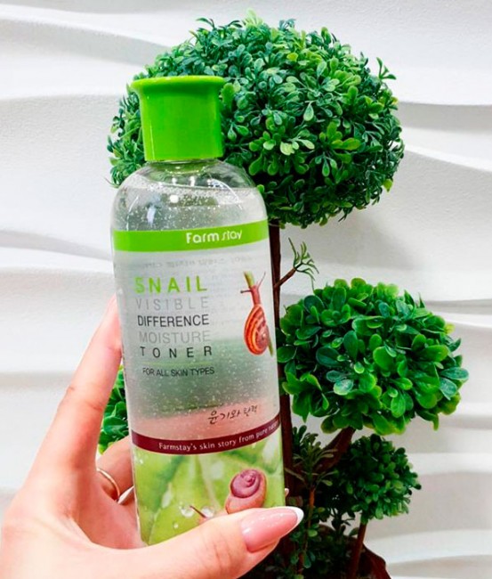 FarmStay Visible Difference Moisture Snail Toner Тонер с экстрактом улитки, 350 мл