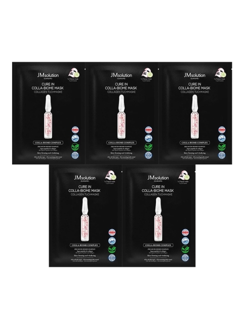 JMsolution Маска для лица лечебная с 3 видами коллагена и пробиотиками для зрелой кожи Europe Cure In Colla-Biome Mask, 5 шт*30 мл JMsolution Маска для лица лечебная с 3 видами коллагена и пробиотиками для зрелой кожи Europe Cure In Colla-Biome Mask, 5 шт*30 мл