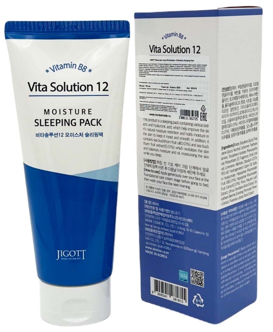 Jigott Ночная маска для лица с витамином B8 Vita Solution 12 Moisture Sleeping Pack, 180 мл Jigott Ночная маска для лица с витамином B8 Vita Solution 12 Moisture Sleeping Pack, 180 мл