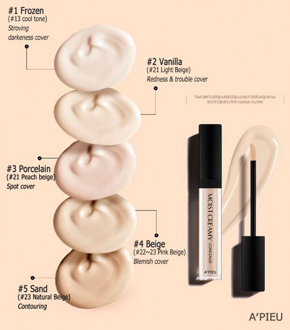 A'PIEU Moist Creamy Concealer SPF30/PA++ №1 Frozen Консилер №1 Морозный, 7 г