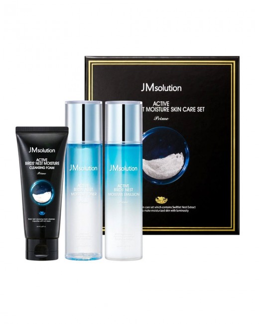 JMsolution Набор по уходу за лицом с экстрактом ласточкиного гнезда Active Birds Nest Moisture Skin Care Set Prime, 100 мл, 130 мл, 135 мл