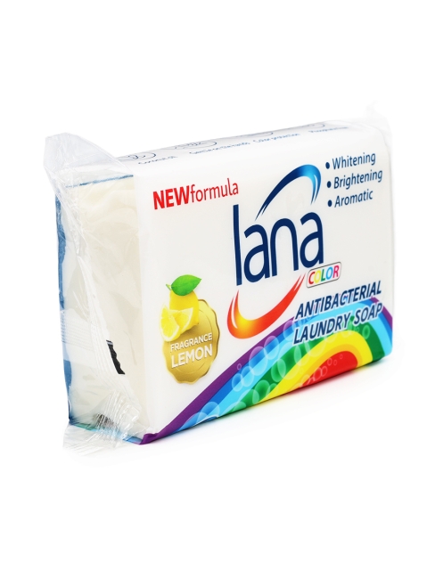 Lana Хозяйственное мыло для стирки и застирывания с ароматом лимона Antibacterial Laundry Soap, 255 г